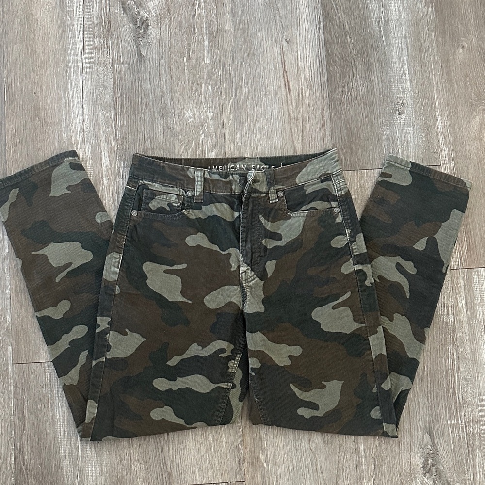 American Eagle Outfitters Green Camouflage Straight Jeans